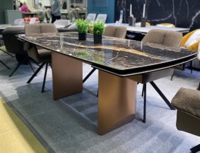 Стол ПУАНТО 200 TITANIUM LAWA NERO, керамика / МЕДЬ каркас М-City в Елабуге - elabuga.mebel24.online | фото 2
