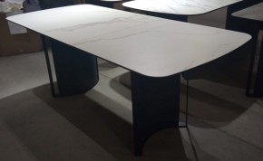 Стол RASMUS 160 TL-45 Белый мрамор, испанская керамика / черный каркас, ®DISAUR в Елабуге - elabuga.mebel24.online | фото 2