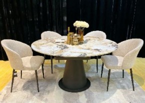 Стол TERAMO 135 GLOSS GRAND JADE SOLID CERAMIC, керамика, поворотн.механизм / Черный каркас, ®DISAUR в Елабуге - elabuga.mebel24.online | фото 2