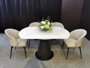 Стол TERAMO 135 GLOSS GRAND JADE SOLID CERAMIC, керамика, поворотн.механизм / Черный каркас, ®DISAUR в Елабуге - elabuga.mebel24.online | фото 3