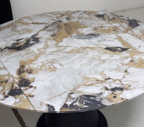 Стол TERAMO 135 GLOSS GRAND JADE SOLID CERAMIC, керамика, поворотн.механизм / Черный каркас, ®DISAUR в Елабуге - elabuga.mebel24.online | фото 4