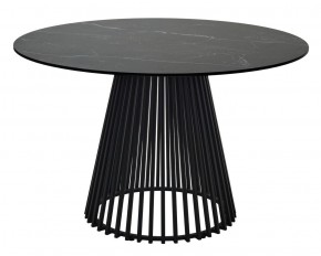 Стол TERNI 120 MATT BLACK MARBLE SOLID CERAMIC Черный мрамор матовый, керамика /Черн.каркас, ®DISAUR в Елабуге - elabuga.mebel24.online | фото