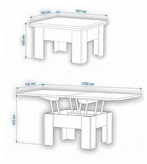 Стол-трансформер Нобиле СТр-1+ко в Елабуге - elabuga.mebel24.online | фото 2