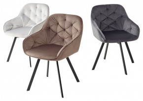 Стул GALE 360 град. поворот. BLUVEL-03 LIGHT GREY, велюр/ черный каркас, М-City в Елабуге - elabuga.mebel24.online | фото 2