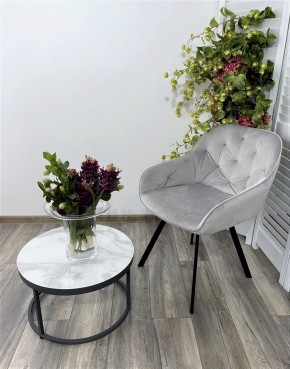 Стул GALE 360 град. поворот. BLUVEL-03 LIGHT GREY, велюр/ черный каркас, М-City в Елабуге - elabuga.mebel24.online | фото 6