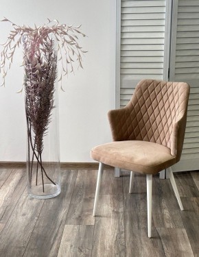 Стул HERMAN 360 град. БЕЖЕВЫЙ #5, велюр / белый каркас М-City в Елабуге - elabuga.mebel24.online | фото 3