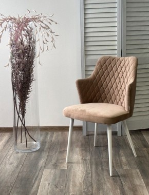 Стул HERMAN 360 град. БЕЖЕВЫЙ #5, велюр / белый каркас М-City в Елабуге - elabuga.mebel24.online | фото 4