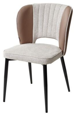Стул HERMES WZ2042-02 светло-бежевый фактурный велюр/ HK017-31 серо-коричневый PU, М-City в Елабуге - elabuga.mebel24.online | фото 1