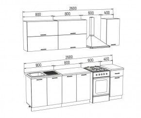 ТЕХНО-3 Кухонный гарнитур 2,0 м Компоновка №2 в Елабуге - elabuga.mebel24.online | фото