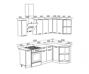 ТЕХНО Кухонный гарнитур угловой 1,7х1,3 м Компоновка №6 в Елабуге - elabuga.mebel24.online | фото 8