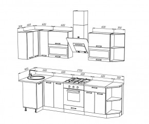 ТЕХНО Кухонный гарнитур угловой 2,7х0,9 м Компоновка №2 в Елабуге - elabuga.mebel24.online | фото 8