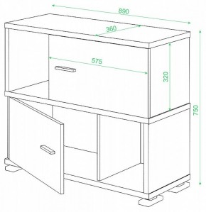 Тумба комбинированная СБ-30/2 в Елабуге - elabuga.mebel24.online | фото 2