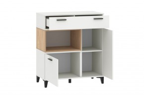 Тумба НМ 013.80 "Bergen" (Белый/Дуб бунратти) в Елабуге - elabuga.mebel24.online | фото 2