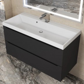 Тумба под раковину Uperwood Tanos 100 см, подвесная, черная матовая в Елабуге - elabuga.mebel24.online | фото