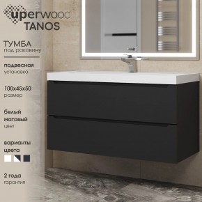 Тумба под раковину Uperwood Tanos 100 см, подвесная, черная матовая в Елабуге - elabuga.mebel24.online | фото 3