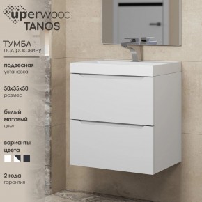 Тумба под раковину Uperwood Tanos 50 см, подвесная, белая матовая в Елабуге - elabuga.mebel24.online | фото 6