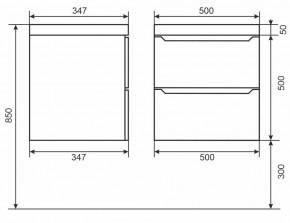 Тумба под раковину Uperwood Tanos 50 см, подвесная, черная матовая в Елабуге - elabuga.mebel24.online | фото 3