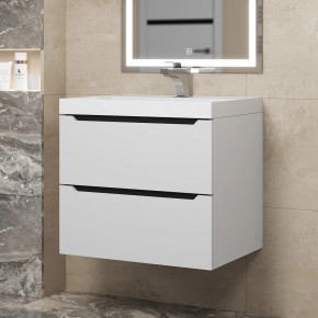 Тумба под раковину Uperwood Tanos 60 см, подвесная, белая/графит в Елабуге - elabuga.mebel24.online | фото