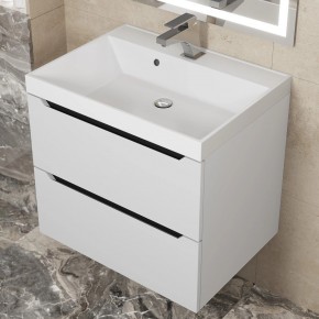 Тумба под раковину Uperwood Tanos 60 см, подвесная, белая/графит в Елабуге - elabuga.mebel24.online | фото 10