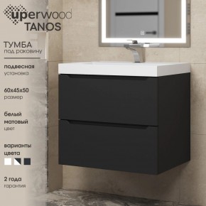Тумба под раковину Uperwood Tanos 60 см, подвесная, черная матовая в Елабуге - elabuga.mebel24.online | фото 3