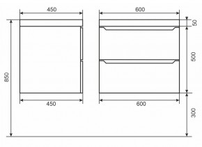 Тумба под раковину Uperwood Tanos 60 см, подвесная, черная матовая в Елабуге - elabuga.mebel24.online | фото 6