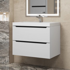 Тумба под раковину Uperwood Tanos 70 см, подвесная, белая/графит в Елабуге - elabuga.mebel24.online | фото