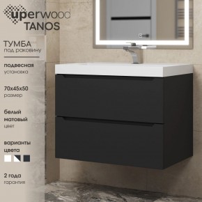 Тумба под раковину Uperwood Tanos 70 см, подвесная, черная матовая в Елабуге - elabuga.mebel24.online | фото 3
