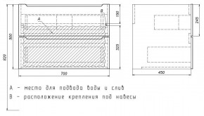 Тумба под раковину Uperwood Tanos 70 см, подвесная, черная матовая в Елабуге - elabuga.mebel24.online | фото 7