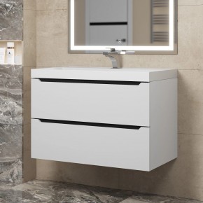 Тумба под раковину Uperwood Tanos 80 см, подвесная, белая/графит в Елабуге - elabuga.mebel24.online | фото