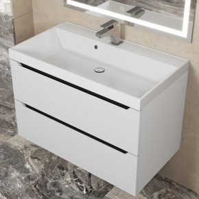 Тумба под раковину Uperwood Tanos 80 см, подвесная, белая/графит в Елабуге - elabuga.mebel24.online | фото 8