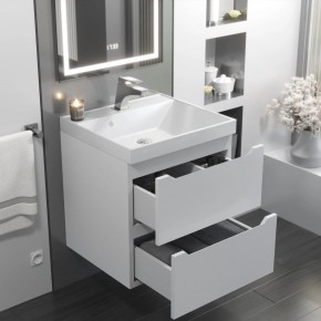 Тумба с раковиной Uperwood Tanos 50 см, подвесная, белая матовая в Елабуге - elabuga.mebel24.online | фото 11