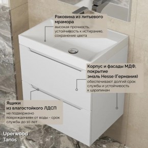 Тумба с раковиной Uperwood Tanos 50 см, подвесная, белая матовая в Елабуге - elabuga.mebel24.online | фото 6