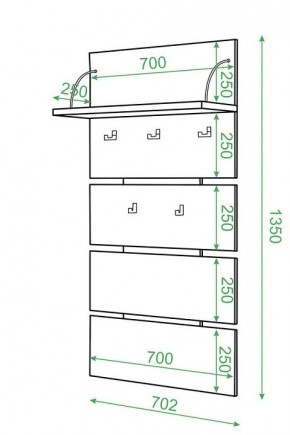 Вешалка настенная Домино СТ-50 в Елабуге - elabuga.mebel24.online | фото 2
